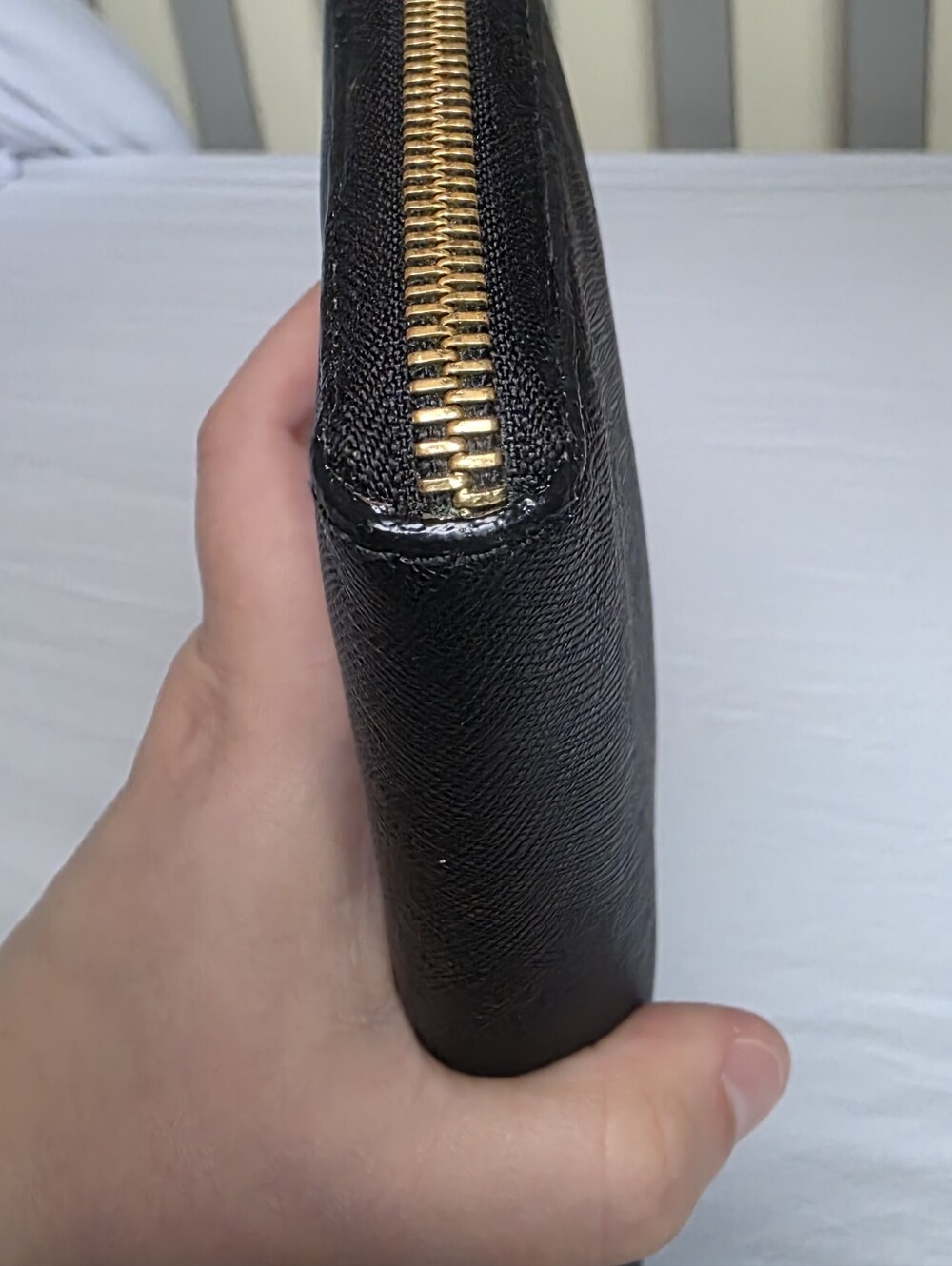 Michael Kors Black Saffiano Leather Zip Wallet with Gold Logo - Picture 5 of 15